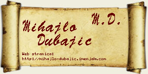 Mihajlo Dubajić vizit kartica